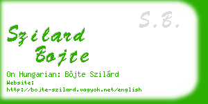 szilard bojte business card